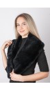 Black rex rabbit fur collar